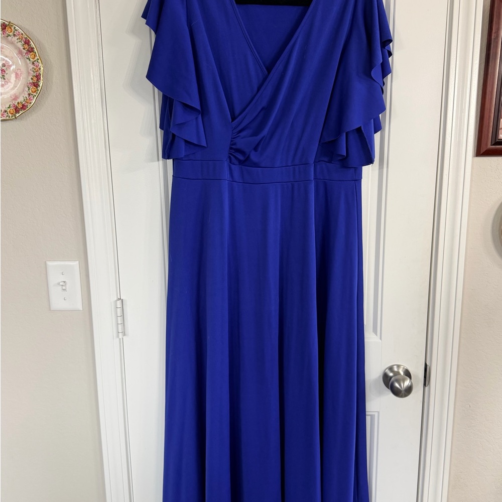 Chic Royal Blue Midi Dress